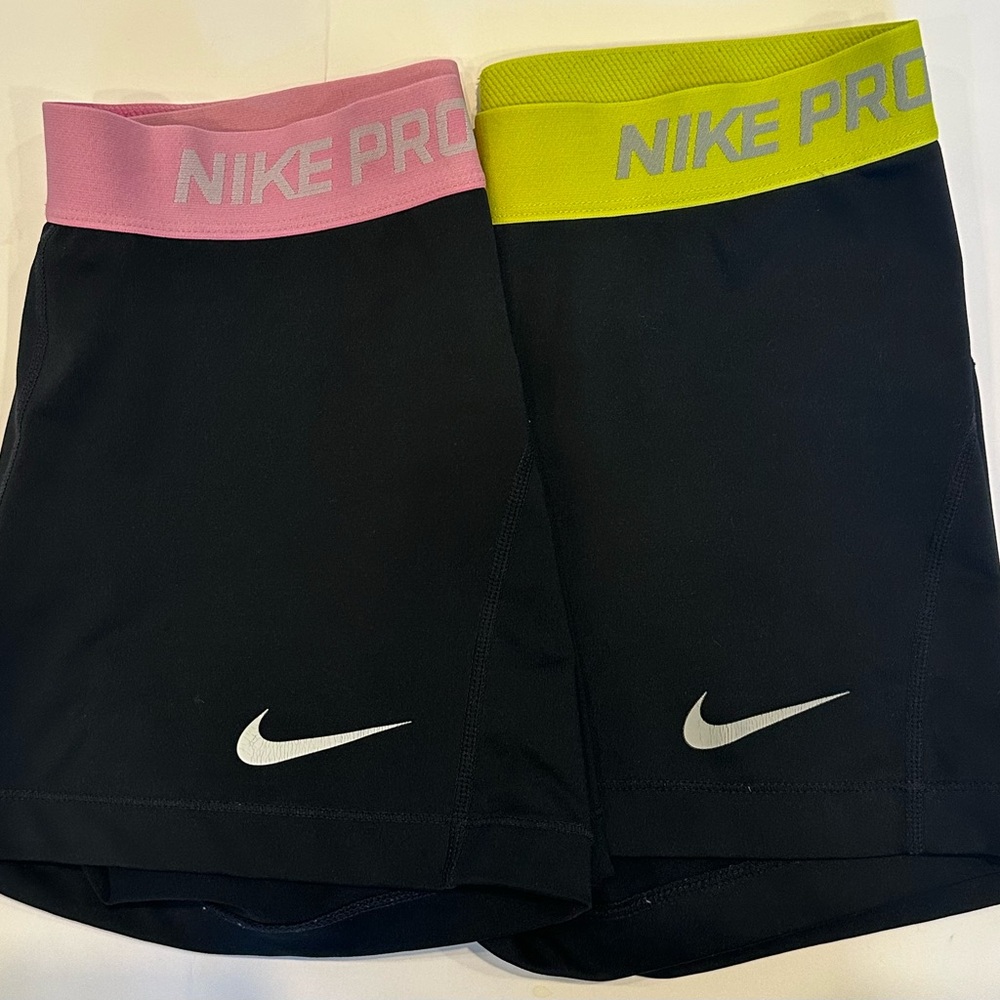 Girls Teens Nike Pro Shorts Two Pairs Medium